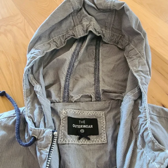 CLEARANCE 3/$15 Blue and White Striped C&A Outerwear Company anorak jacket mediu - Picture 12 of 15